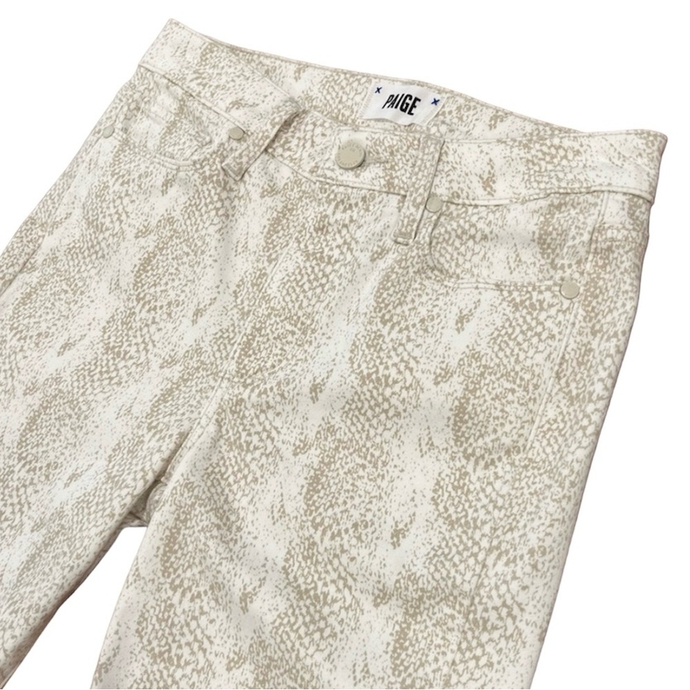 LIKE NEW PAIGE Hoxton Ultra Skinny Jean Sonoran Snakeskin Print‎ 27 White/Tan - Picture 4 of 16